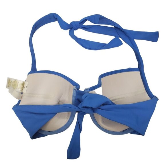 Anne Cole Women's Blue Underwire Halter Neck Tie Back Bikini Top Size S - Picture 6 of 6